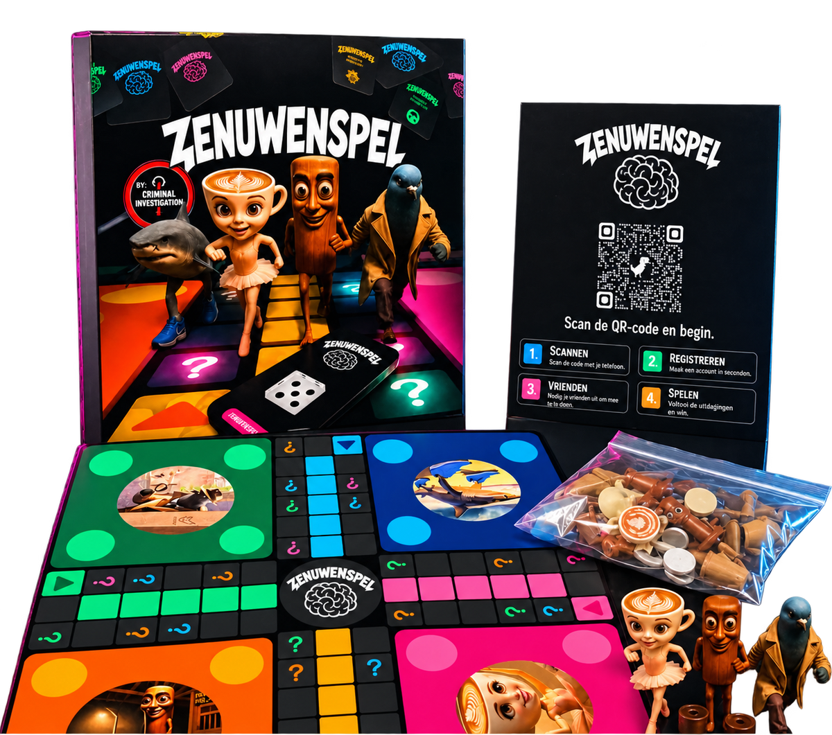 Zenuwenspel: de inhoud van de doos